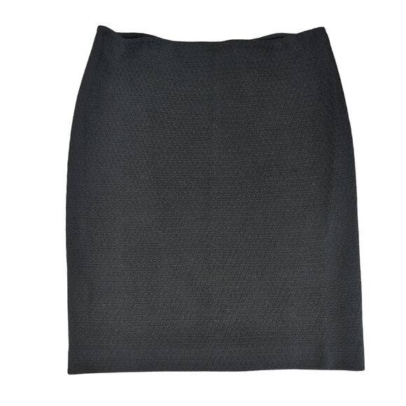 St. John Black Knit Pencil Skirt Sparkles‎ Women's Size 12 Wool Blend Lined - Picture 1 of 4